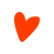 Red heart shape on a white background