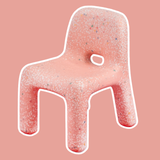 Pink textured chair on a pink background