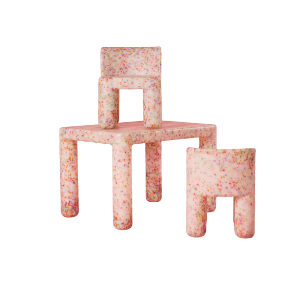 Fruit Tingle speckled chair on a white background