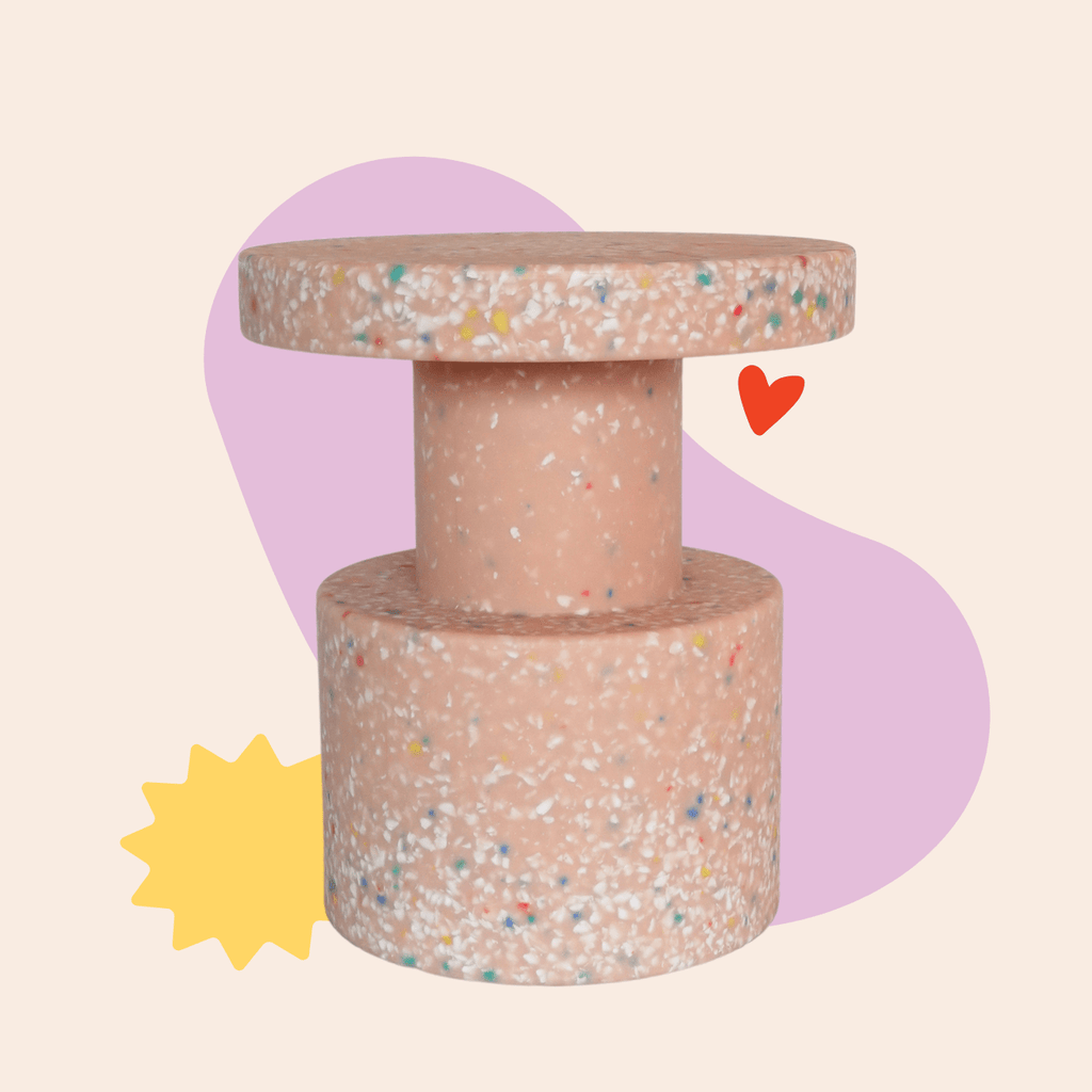 Confetti Stool / Side Table – Speckled Recycled Plastic Seat or Side Table - Jellybean Interiors