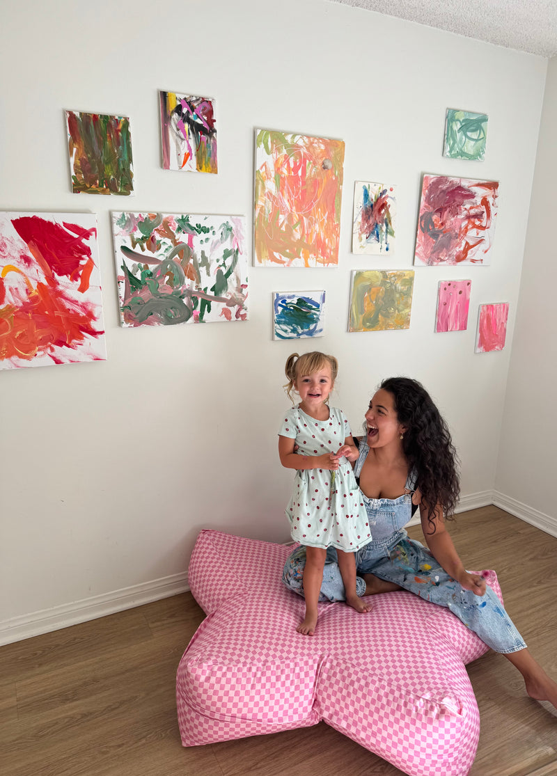 Pink Lemonade Superstar Crash Pad in a real home