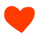 Red heart shape on a white background